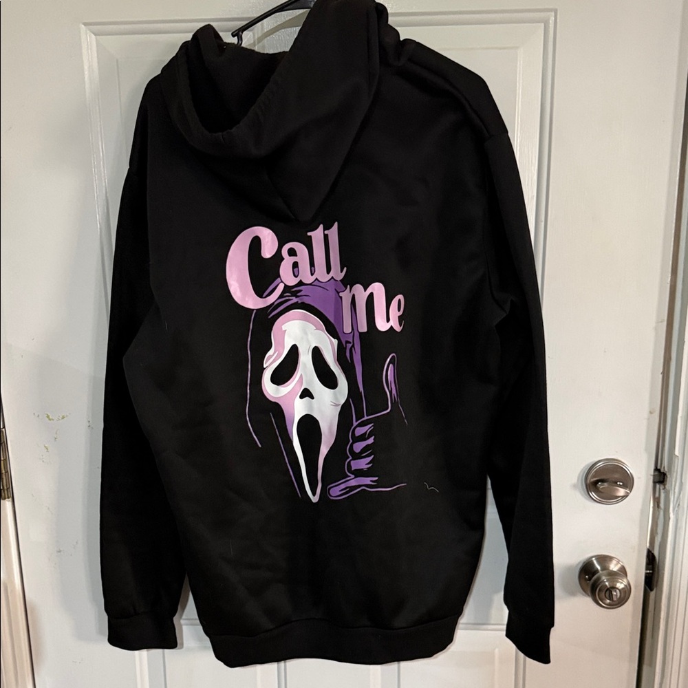 SHEIN Black and Purple Graphic Hoodie
